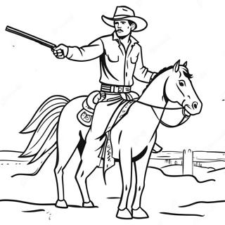 Page A Colorier De Cowboy Du Far West Avec Lasso 27377-5957