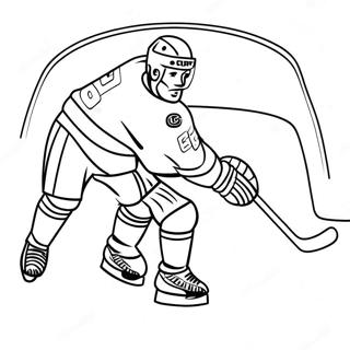 Page A Colorier Dun Joueur De Hockey Excitant Marquant Un But 27475-5976