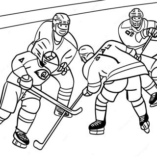 Page A Colorier Dune Action Intense De Match De Hockey 27479-5991