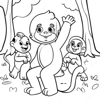 Page A Colorier De George Le Curieux Jouant Avec Des Amis 27663-6030