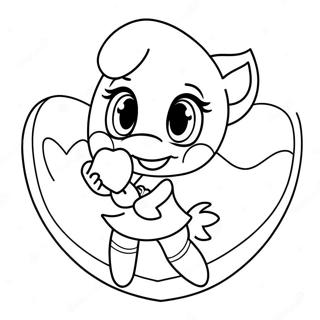 Page A Colorier Damy Rose Avec Un Coeur 27750-6037