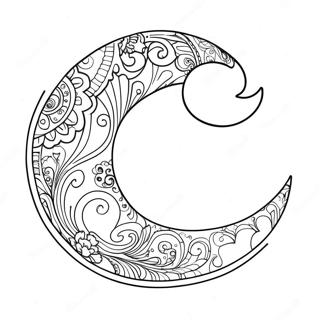 Page A Colorier De Lune Croissante Fantaisiste 28134-6118