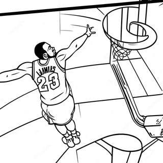 Page A Colorier De Lebron James En Train De Dunker 28307-6156