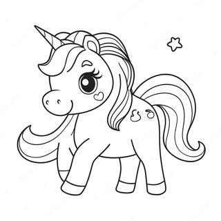 Dessin A Colorier De Licorne Kawaii Mignonne 2838-1163