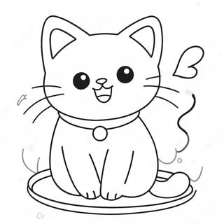 Dessin A Colorier De Chat Kawaii Adorable 2839-1542