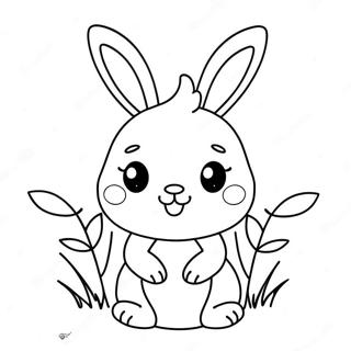 Dessin A Colorier De Lapin Kawaii Adorable 2841 2053