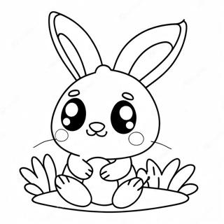 Dessin A Colorier De Lapin Kawaii Adorable 2841 2054