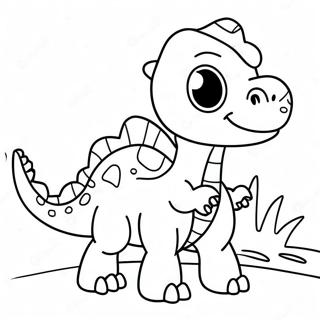 Dessin A Colorier De Dinosaure Kawaii Joueur 2842-648