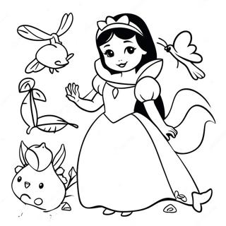 Page A Colorier De Blanche Neige Avec Des Animaux Amicaux 28488-6194