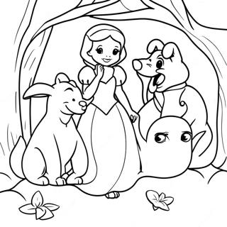 Page A Colorier De Blanche Neige Avec Des Animaux Amicaux 28488-6195