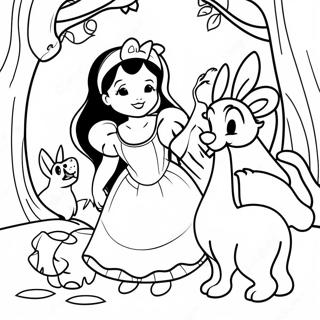 Page A Colorier De Blanche Neige Avec Des Animaux Amicaux 28488-6196