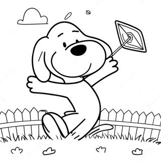 Page A Colorier De Snoopy Volant Un Cerf Volant 28763-6256