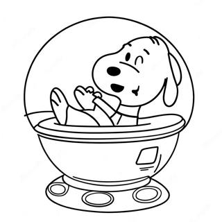 Page A Colorier De Snoopy Dans Un Vaisseau Spatial 28764-6257