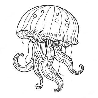Page A Colorier Meduse Elegante Avec Des Tentacules Flottants 28953-6309