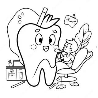 Page A Colorier Fee Des Dents Mignonne Rendant Visite Au Dentiste 29036-6317