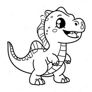 Page A Colorier De Joyeux Dinosaure Chibi 29205-6357