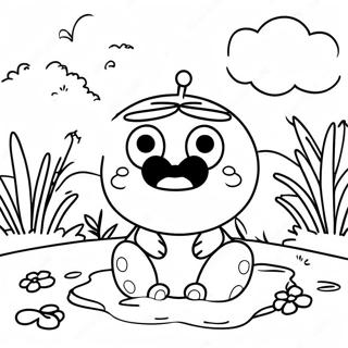 Dessin A Colorier De Keroppi Pres De Letang 2925-1109