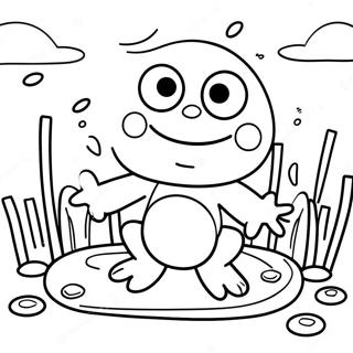 Dessin A Colorier De Keroppi Pres De Letang 2925-1112