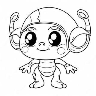 Page A Colorier Alien Mignon Avec Antennes 29761-6482