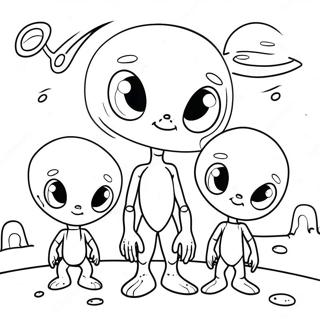Page A Colorier Famille Alien Sur Une Planete 29762-6487