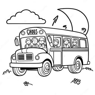 Page A Colorier Bus Scolaire Heureux Avec Des Enfants 29855-6497