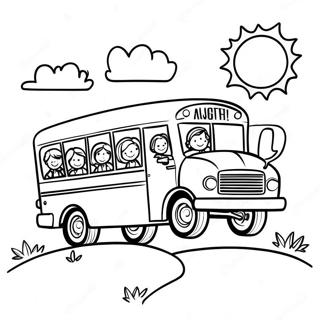 Page A Colorier Bus Scolaire Heureux Avec Des Enfants 29855-6498