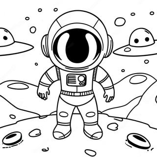 Astronaute Courageux Explorant Une Planete Etrangere Page A Colorier 29951-6517