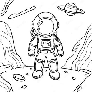 Astronaute Courageux Explorant Une Planete Etrangere Page A Colorier 29951-6518