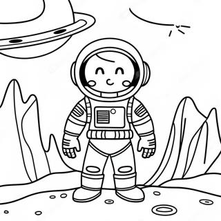 Astronaute Courageux Explorant Une Planete Etrangere Page A Colorier 29951-6520