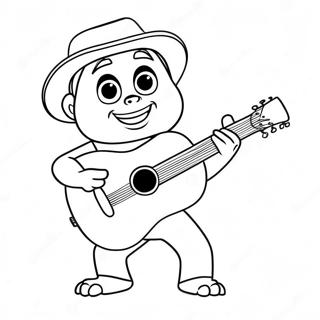 Coco Personnage Jouant De La Guitare Page A Colorier 30464-6634