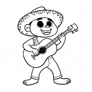 Coco Personnage Jouant De La Guitare Page A Colorier 30464-6636