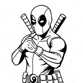 Deadpool En Action Page A Colorier 30556-6654