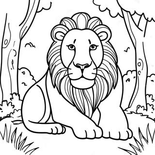 Lion Majestueux Dans La Jungle Page A Colorier 30643-6678