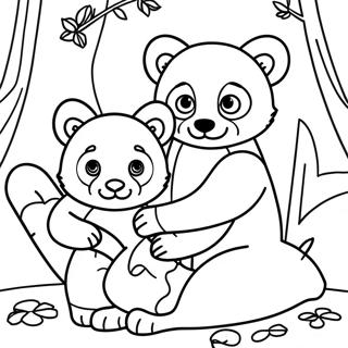 Panda Rouge Pages à colorier