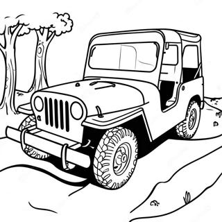 Aventure En Jeep Vintage Page A Colorier 30813-6717