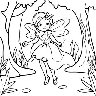 Page A Colorier De La Fee Enchantee Dans Une Foret 31185-6797