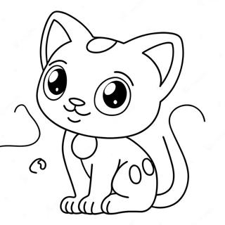 Page A Colorier Mew Mignon Avec Des Yeux Scintillants 31277-6814