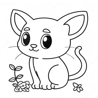 Page A Colorier Mew Mignon Avec Des Yeux Scintillants 31277-6815