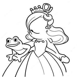 Page A Colorier Princesse Elegante Avec Une Grenouille 31469-6855