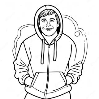 Mr Beast Dans Un Sweat A Capuche Colore Page A Colorier 31551-6875