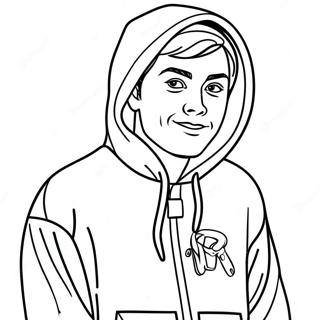 Mr Beast Dans Un Sweat A Capuche Colore Page A Colorier 31551-6876