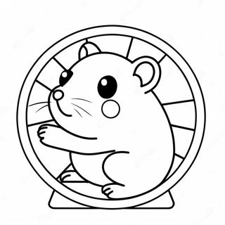 Mignon Hamster Dans Une Roue Page A Colorier 31645-6894