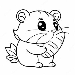 Hamster Duveteux Avec Une Carotte Page A Colorier 31646-6897