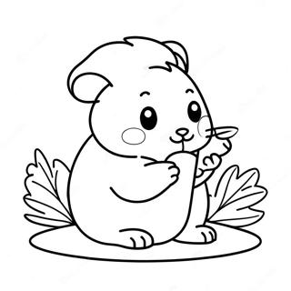 Hamster Duveteux Avec Une Carotte Page A Colorier 31646-6898