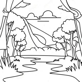 Page A Colorier De Paysage Anime Fantastique 3192-369