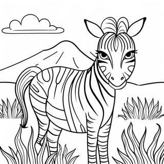 Page A Colorier De Zebre Africain Majestueux Dans La Savane 32020-6978