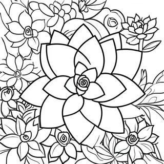 Page A Colorier De Jardin De Succulentes Colorees 32373-7055