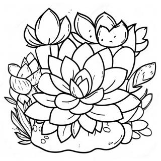 Page A Colorier De Jardin De Succulentes Colorees 32373-7056