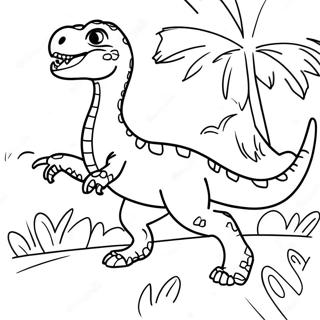 Page A Colorier Dun Velociraptor En Colere Chassant Une Proie 32634-7124