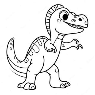 Page A Colorier Dun Velociraptor De Dessin Anime Dansant 32636-7129